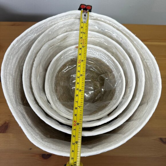 Set of 4 Seagrass & White Woven Plant Baskets – Indoor Planters | NWT - Picture 8 of 8